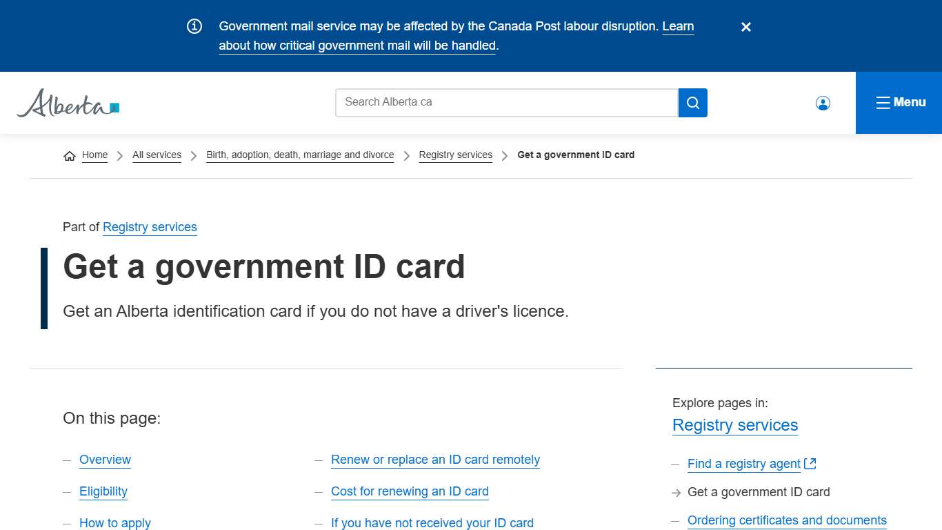 Get a government ID card Alberta.ca